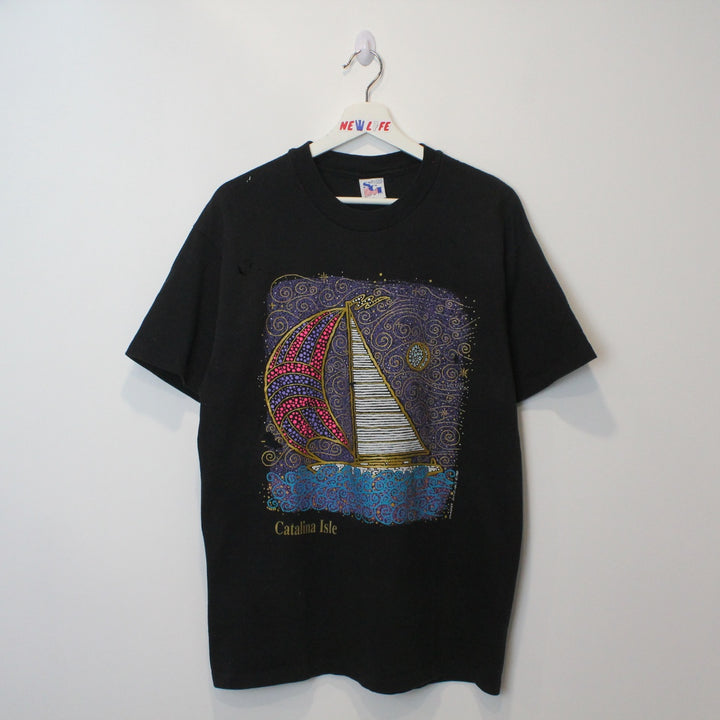 Vintage 1990 Catalina Isle Sail Boat Tee - L-NEWLIFE Clothing