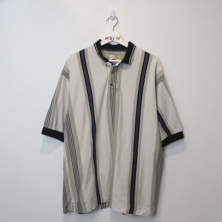 Vintage Striped Polo Shirt - XL-NEWLIFE Clothing