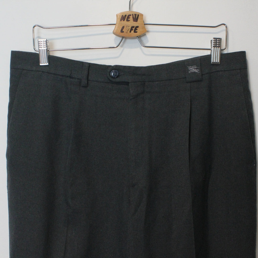 Vintage 80's Burberry Pleated Trousers - 35"-NEWLIFE Clothing