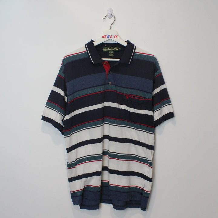 Vintage Striped Polo Shirt - L-NEWLIFE Clothing