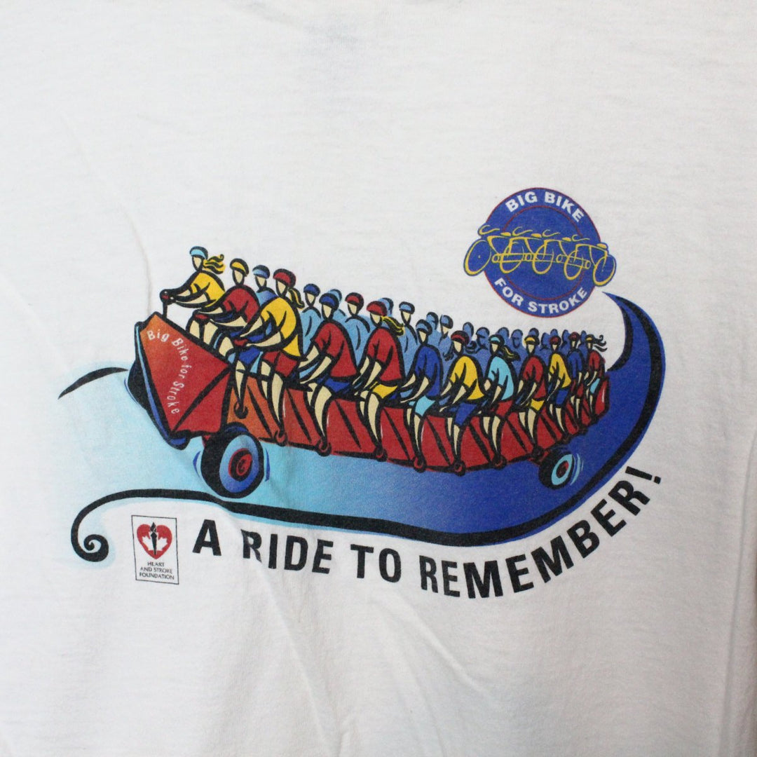 Vintage 90's Big Bike for Stroke Tee - L-NEWLIFE Clothing