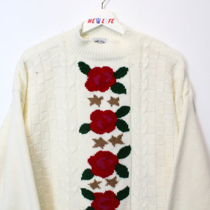 Vintage Flower Knit Sweater - XL-NEWLIFE Clothing