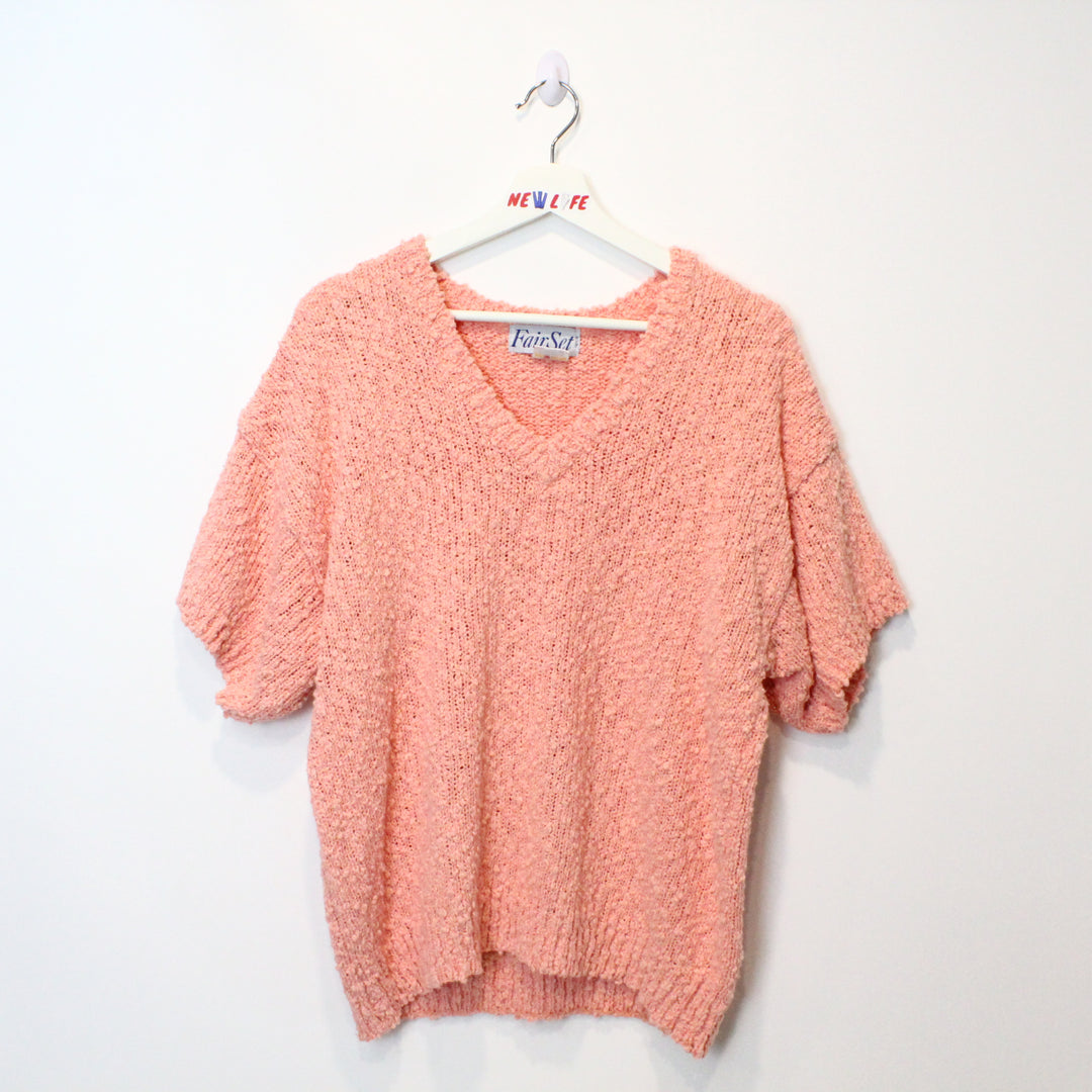 Vintage Short Sleeve Knit Sweater - L-NEWLIFE Clothing