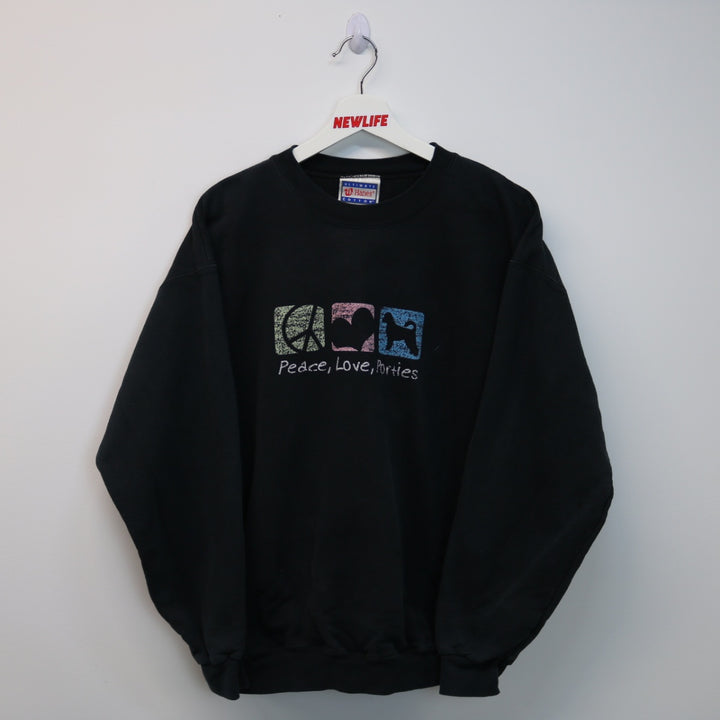 Vintage Peace, Love, Porties Crewneck - M-NEWLIFE Clothing