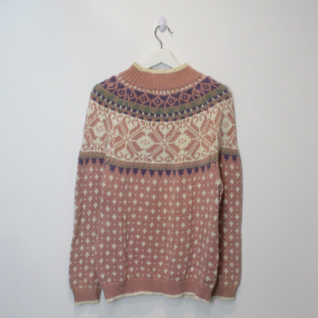 Vintage Patterned Knit Sweater - S/M-NEWLIFE Clothing