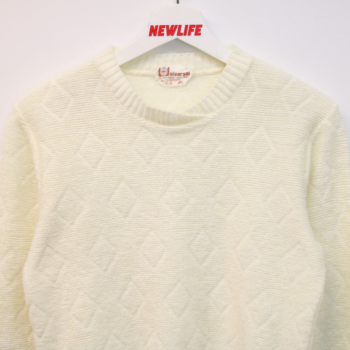 Vintage 70's Diamond Texture Knit Sweater - XS-NEWLIFE Clothing