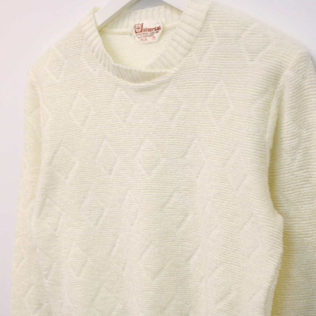 Vintage 70's Diamond Texture Knit Sweater - XS-NEWLIFE Clothing