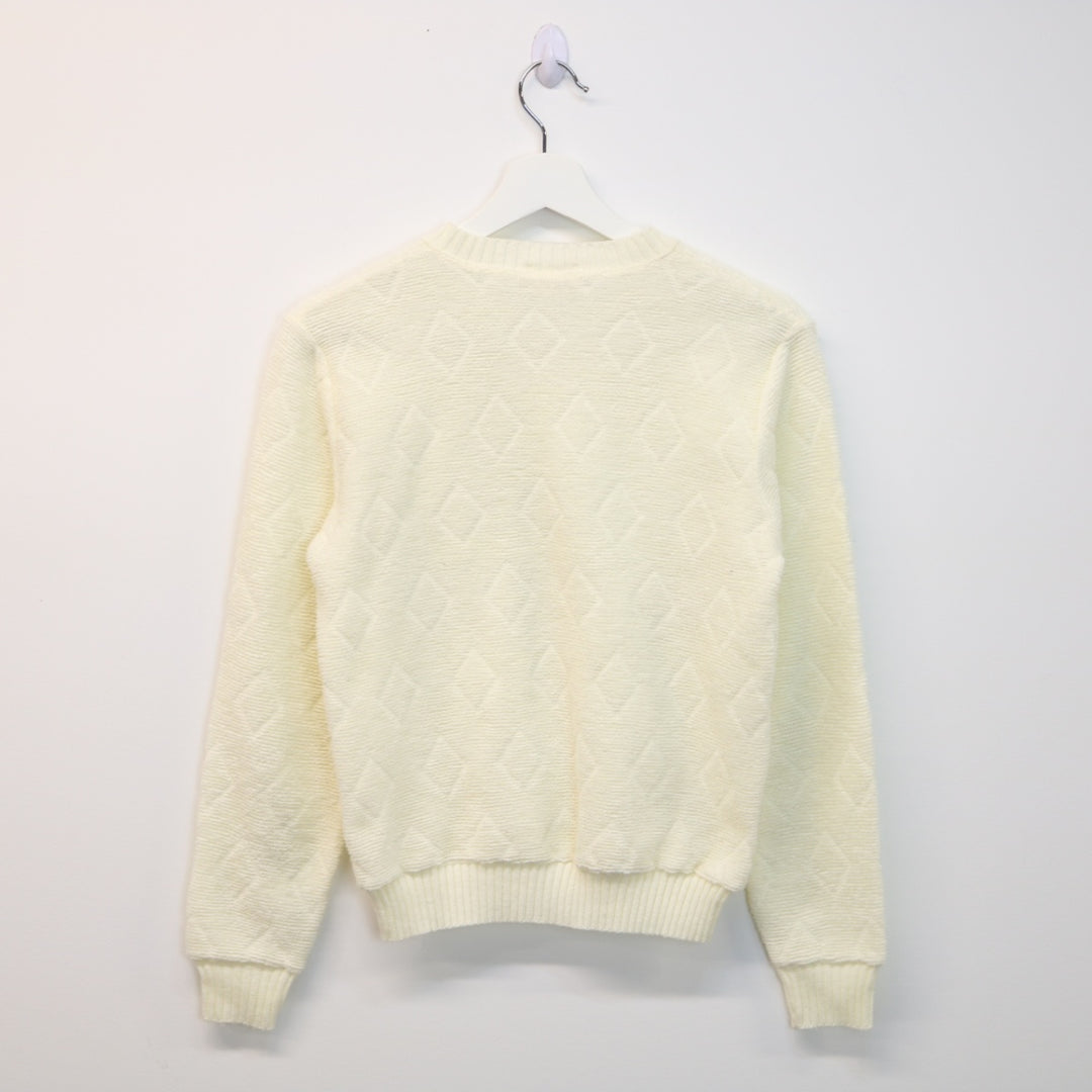 Vintage 70's Diamond Texture Knit Sweater - XS-NEWLIFE Clothing