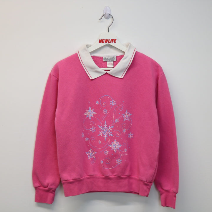 Vintage Snowflake Collared Crewneck - S-NEWLIFE Clothing