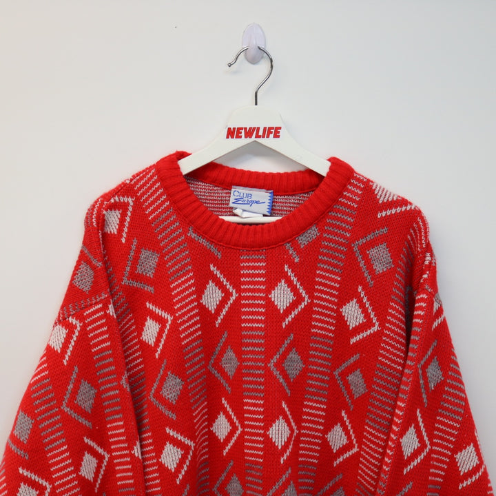 Vintage Club Europe Patterned Knit Sweater - M-NEWLIFE Clothing