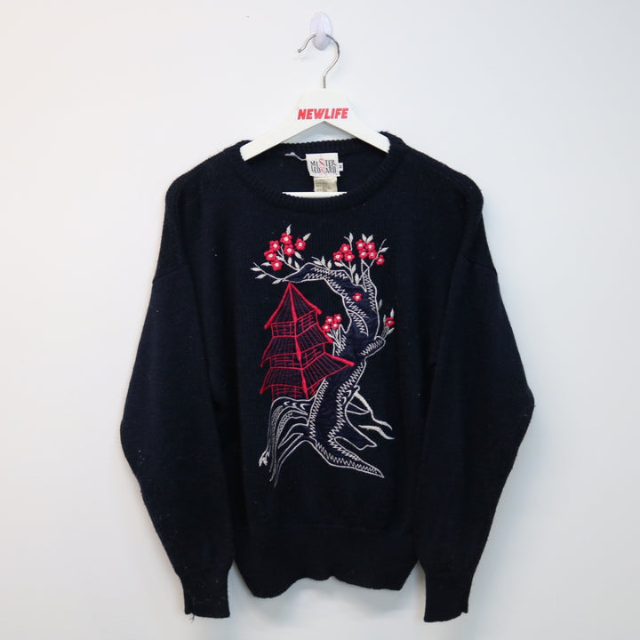 Vintage Cherry Blossom Pagoda Knit Sweater - XS/S-NEWLIFE Clothing